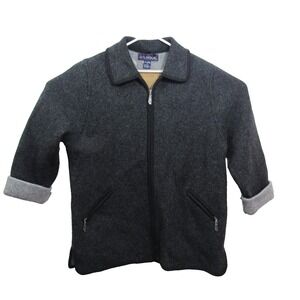 J‎ G Hook Wool Coat Size Large Women's Dark Gray Full Zip Jacket